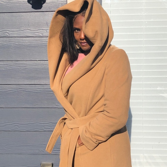 RALPH LAUREN Wool Tan Hooded Coat **GORGEOUS!!